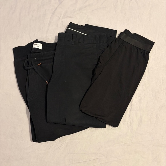 Mens Lot 3 Pants Tapered Joggers CDLP SANVT LOW Brand M 32 Short Length Black - Picture 1 of 7